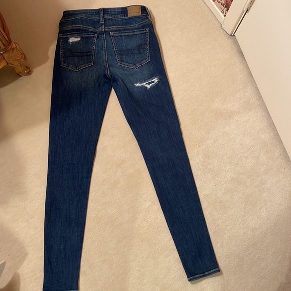 price drop American Eagle jean faux ripped jegging size 4long - Picture 4 of 10